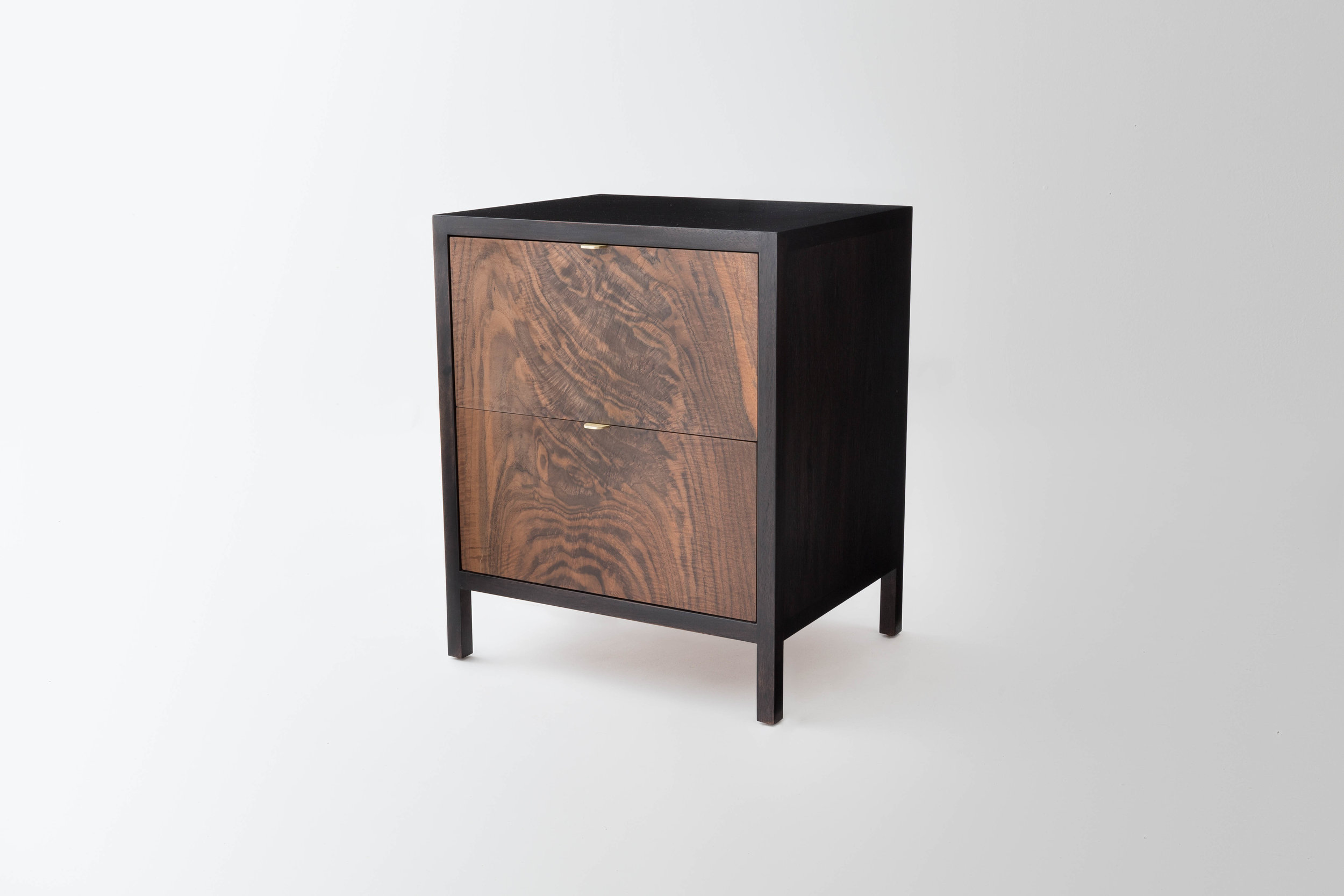 Black and walnut online nightstand